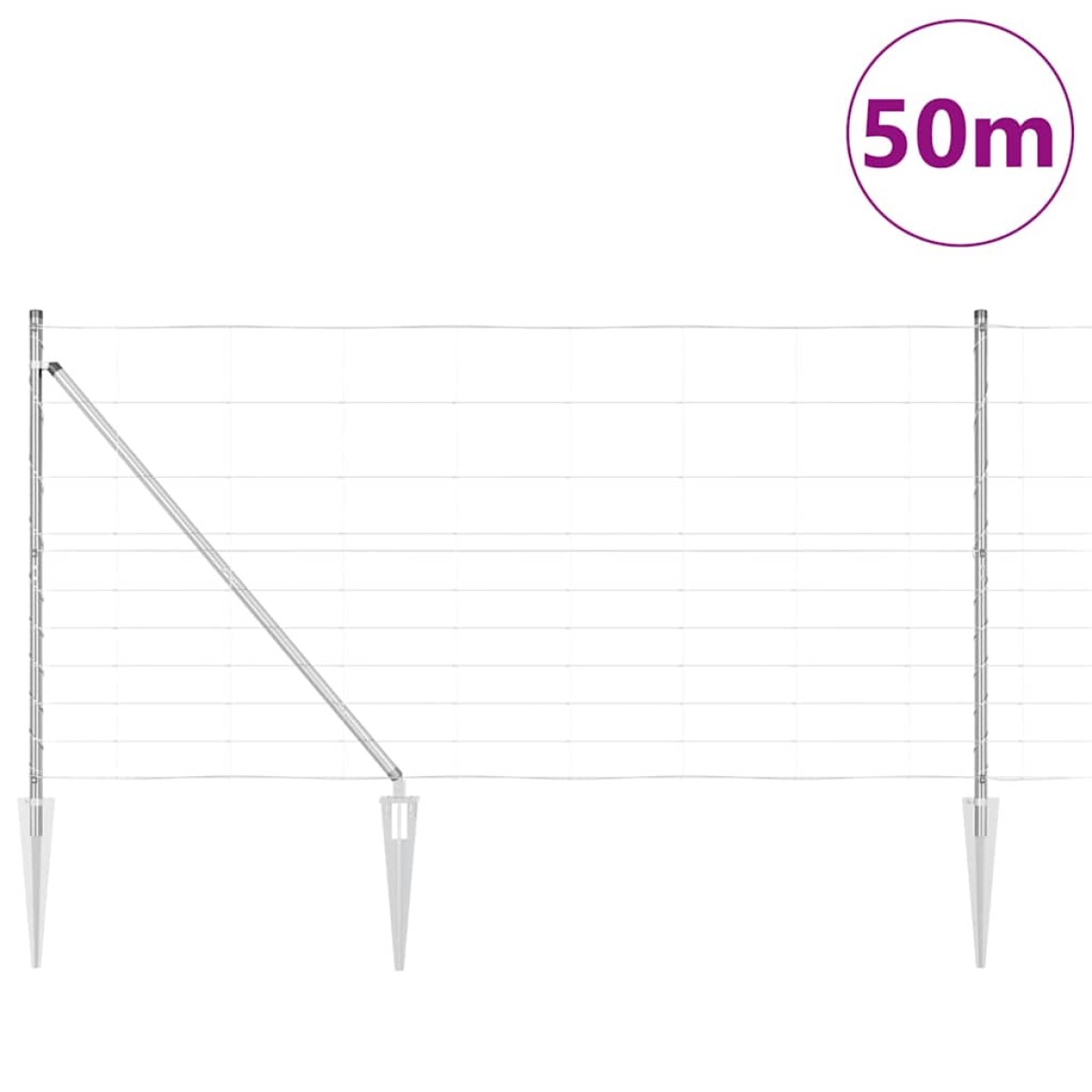 vidaXL Συρματόπλεγμα με ακίδες 50 x 1,2 m Γαλβανισμένος Χάλυβας Ασημί