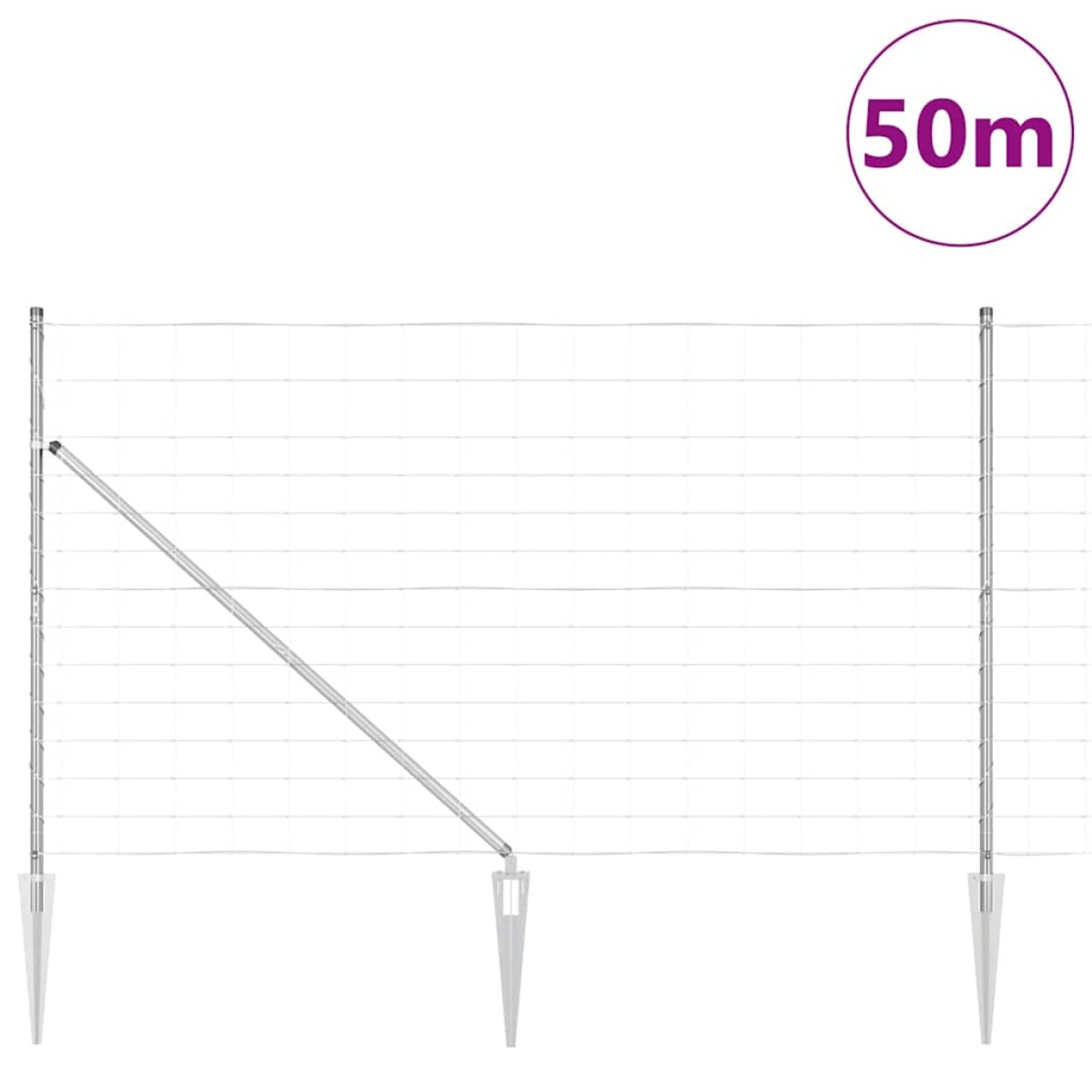 vidaXL Συρματόπλεγμα με ακίδες 50 x 1,2 m Γαλβανισμένος Χάλυβας Ασημί
