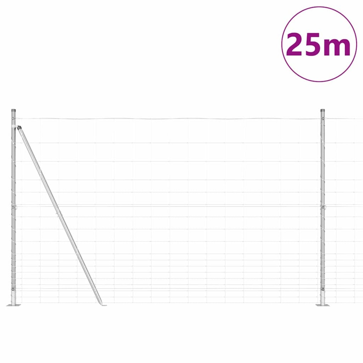 vidaXL Συρματόπλεγμα με Σκυρόδεμα 25 x 1,5 m Γαλβανισμένος Χάλυβας