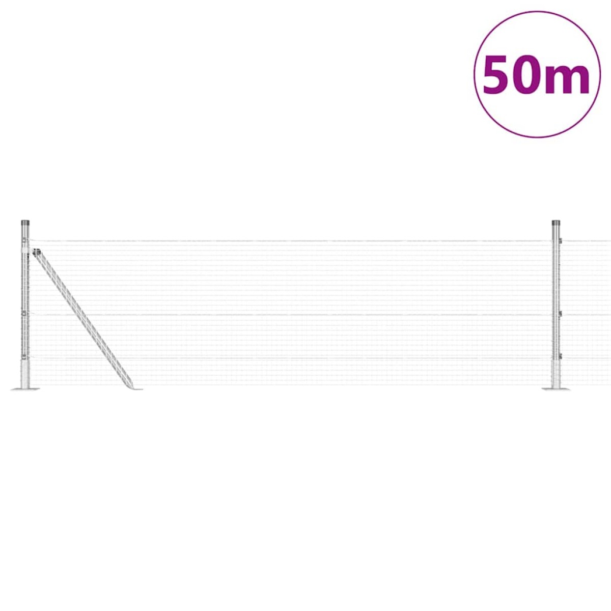 vidaXL Συρματόπλεγμα με Σκυρόδεμα 50 x 0,5 μ PVC-Επικαλυμμένο Ατσάλι