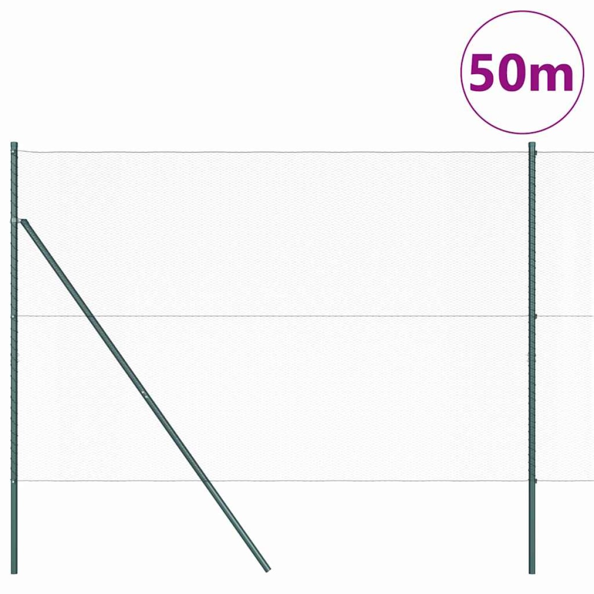 vidaXL Έξιγωνο φράχτη σταθερού εδάφους 50 x 1,5 m Πράσινο Δίχτυ