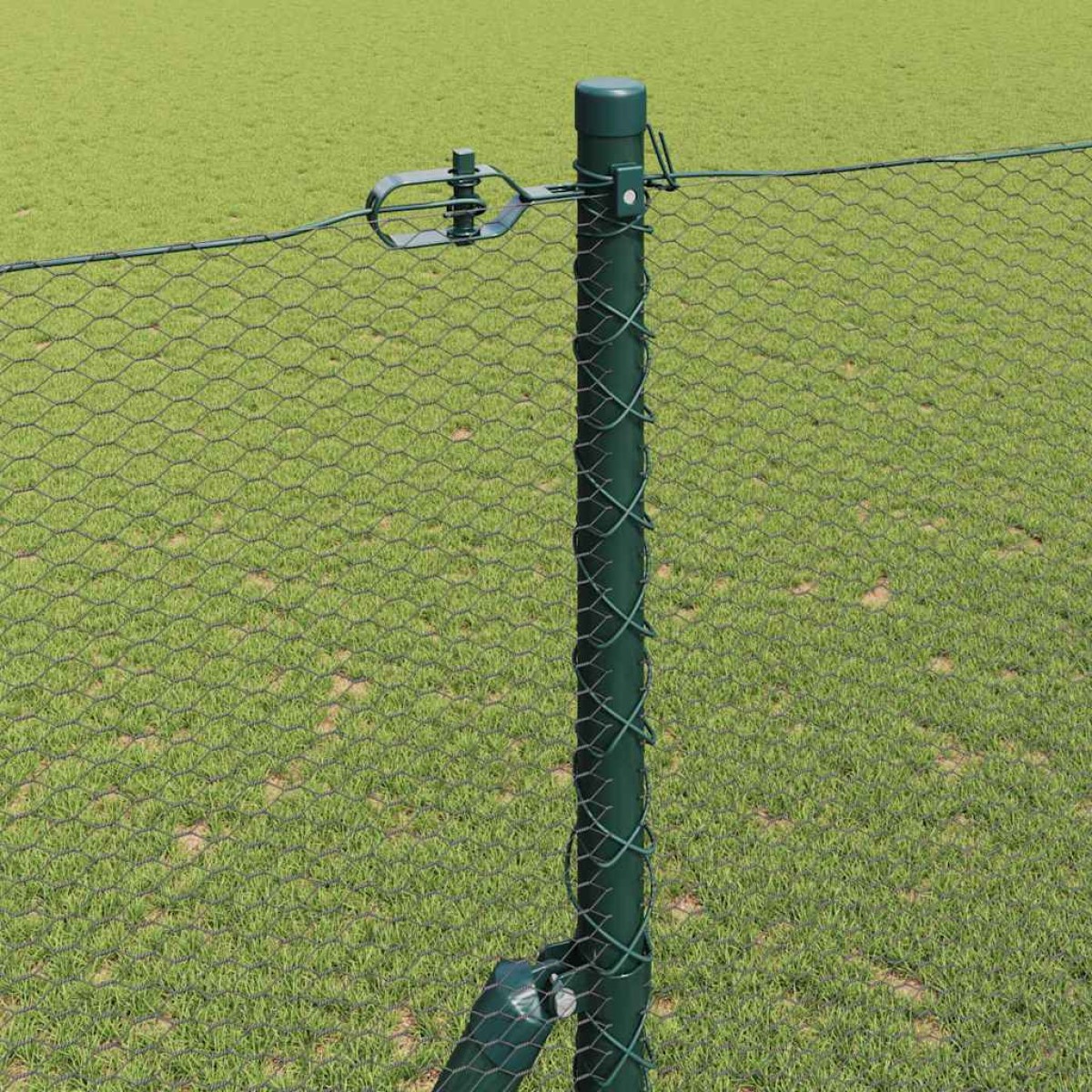 vidaXL Έξιγωνο φράχτη σταθερού εδάφους 50 x 1,5 m Πράσινο Δίχτυ
