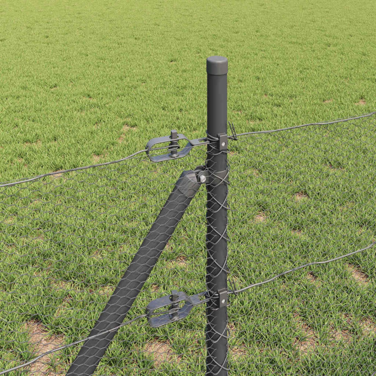 vidaXL Έξιγωνο φράχτη σταθερού εδάφους 25 x 0,4 m Γκρι Δίχτυ