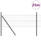 vidaXL Έξιγωνο φράχτη σταθερού εδάφους 25 x 0,8 m Γκρι Δίχτυ