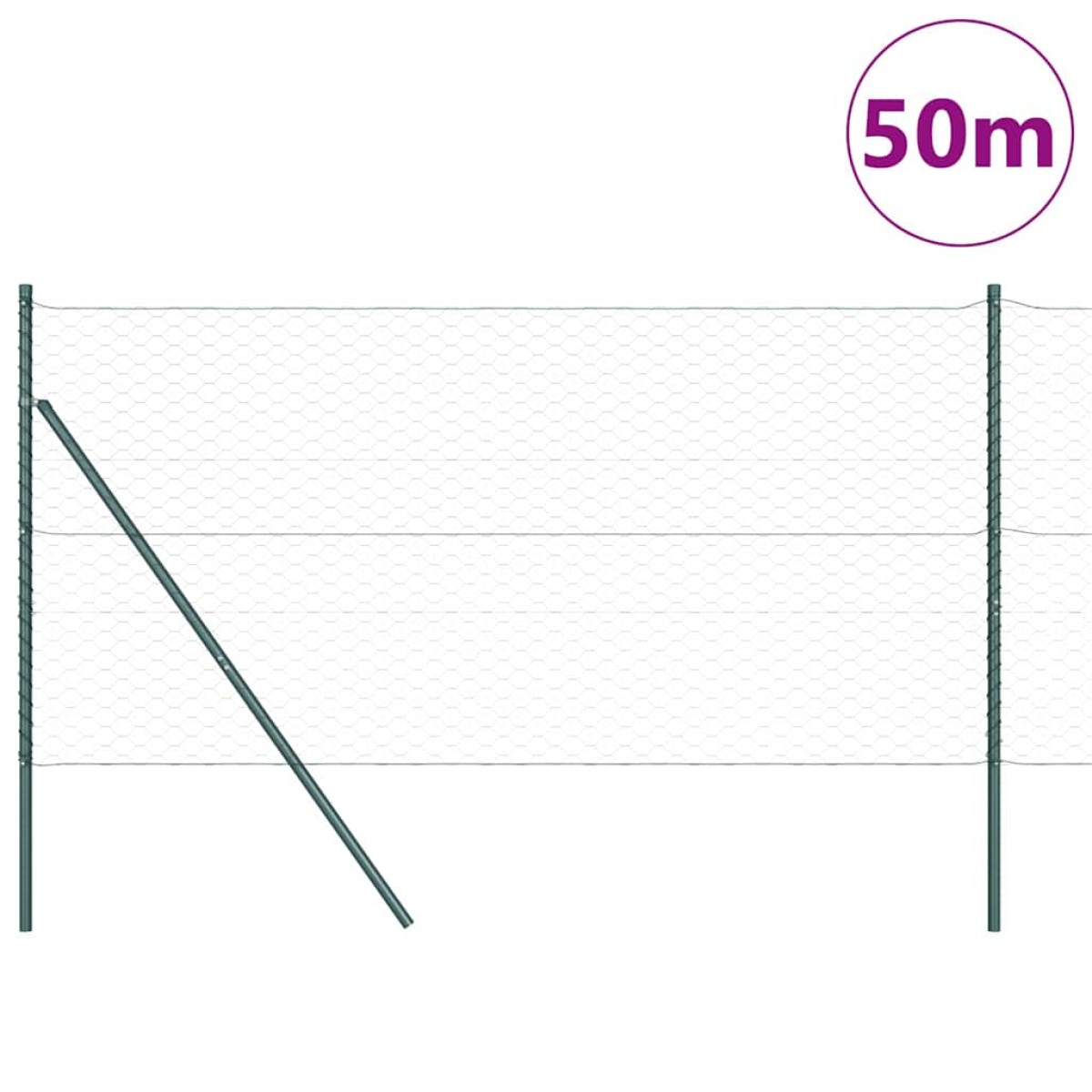 vidaXL Έξιγωνο φράχτη σταθερού εδάφους 50 x 1,4 μ Γκρι Δίχτυ