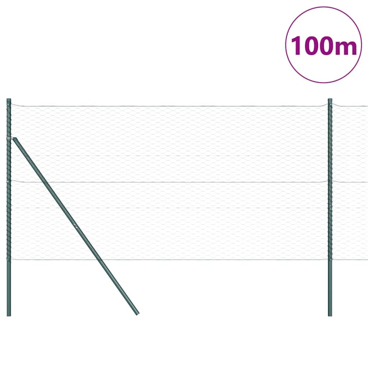 vidaXL Έξιγωνο φράχτη σταθερού εδάφους 100 x 1,4 μ Γκρι Δίχτυ
