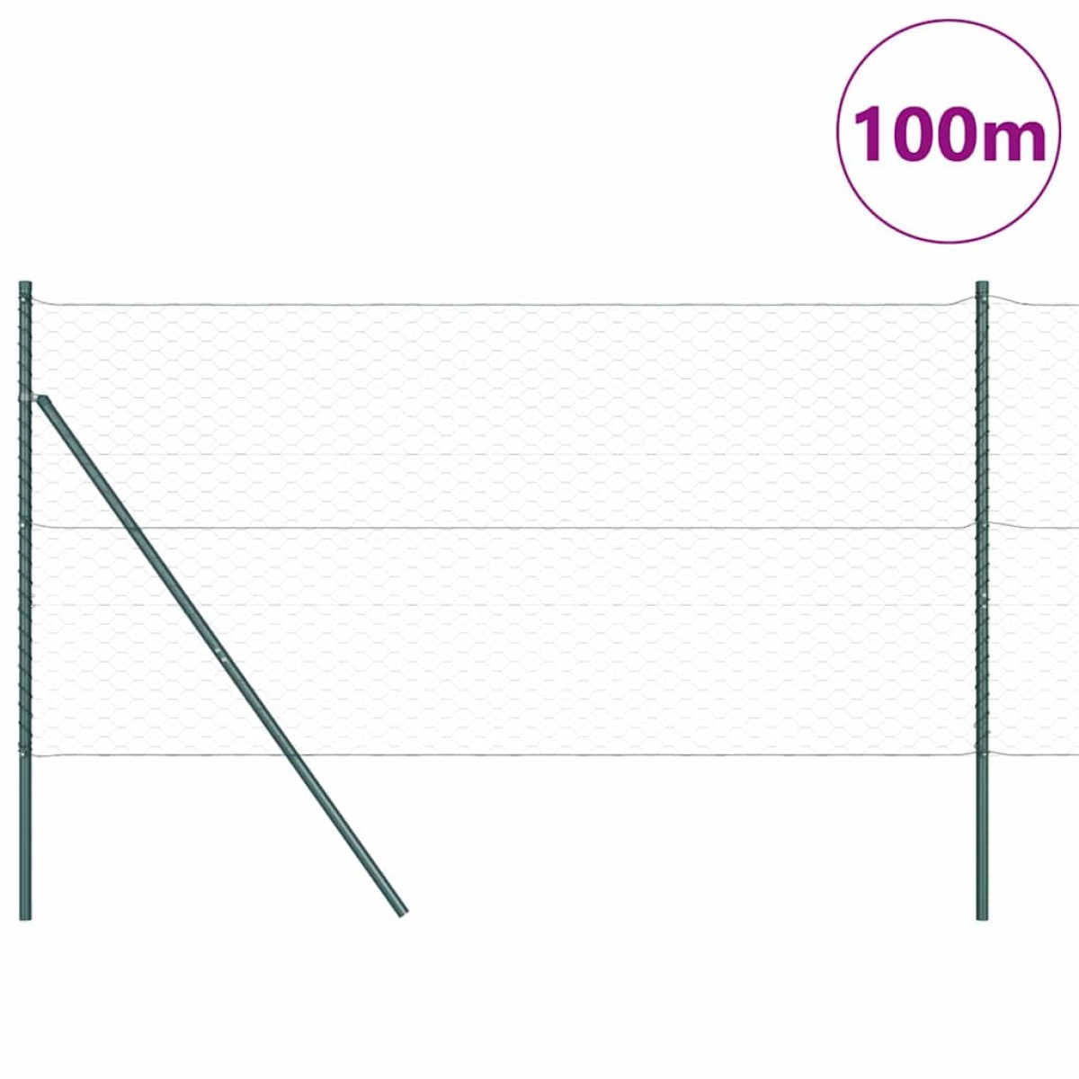 vidaXL Έξιγωνο φράχτη σταθερού εδάφους 100 x 1,4 μ Γκρι Δίχτυ
