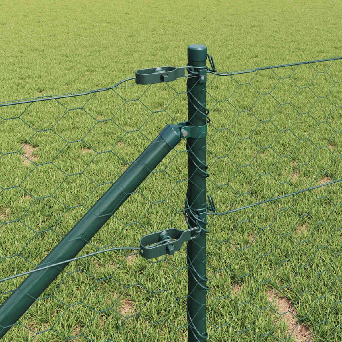 vidaXL Εξαγωνική Φράχτη με Στύλο 10 x 0,8 μ PVC-Επικαλυμμένο Ατσάλι