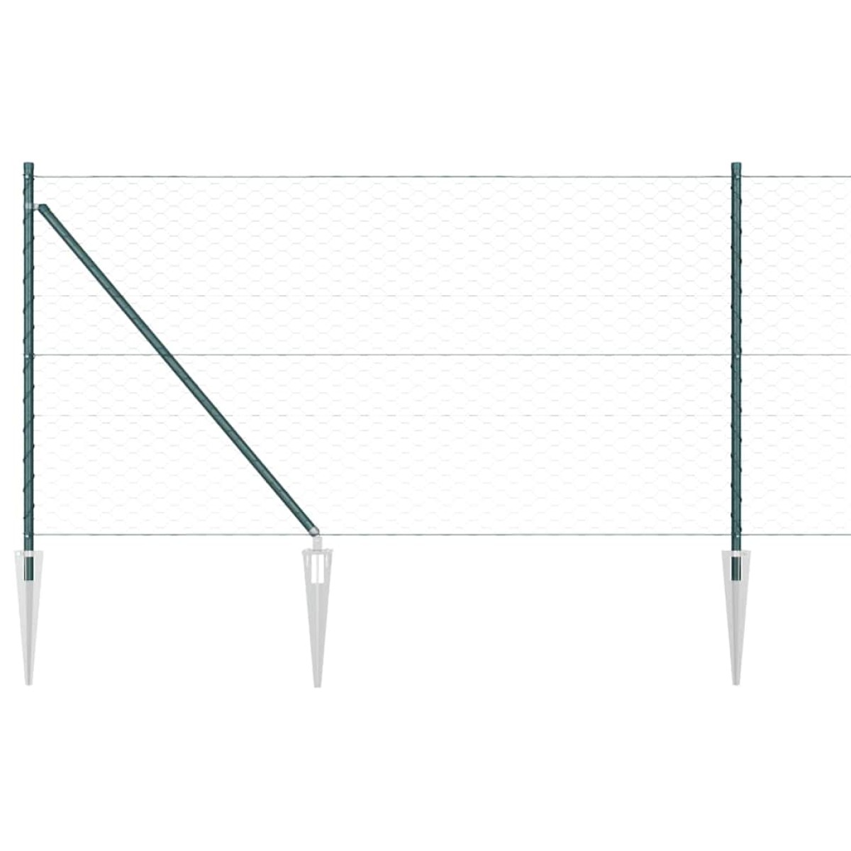 vidaXL Εξαγωνική Φράχτη με Στύλο 10 x 1 m PVC-Επικαλυμμένο Ατσάλι