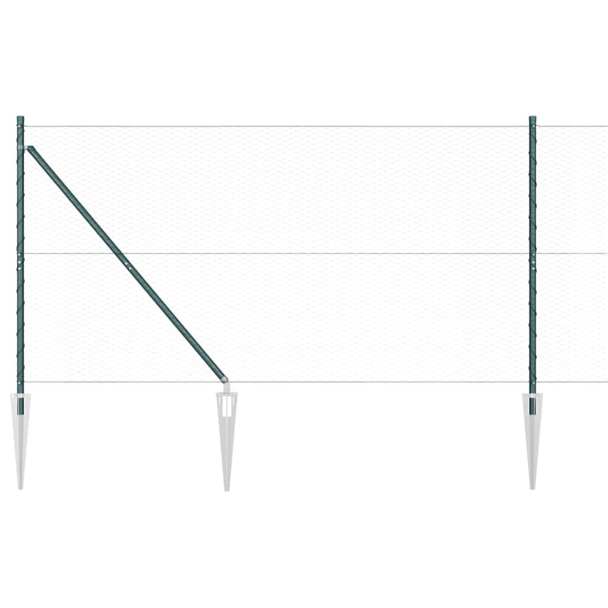 vidaXL Εξαγωνική Φράχτη με Στύλο 10 x 1,2 μ PVC-Επικαλυμμένο Ατσάλι
