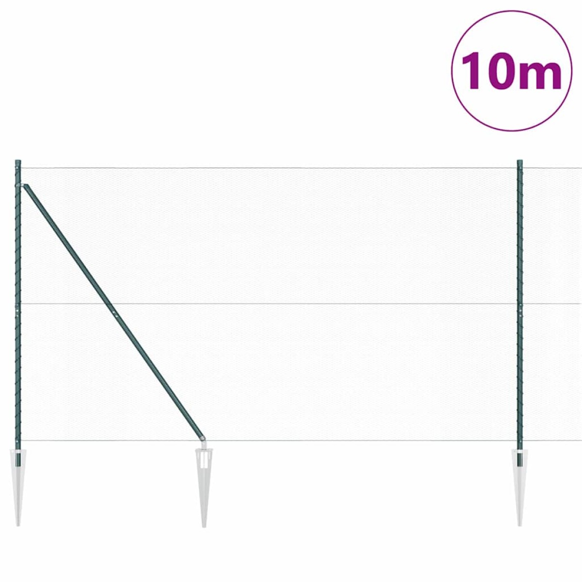 vidaXL Εξαγωνική Φράχτη με Στύλο 10 x 1,6 m PVC-Επικαλυμμένο Ατσάλι