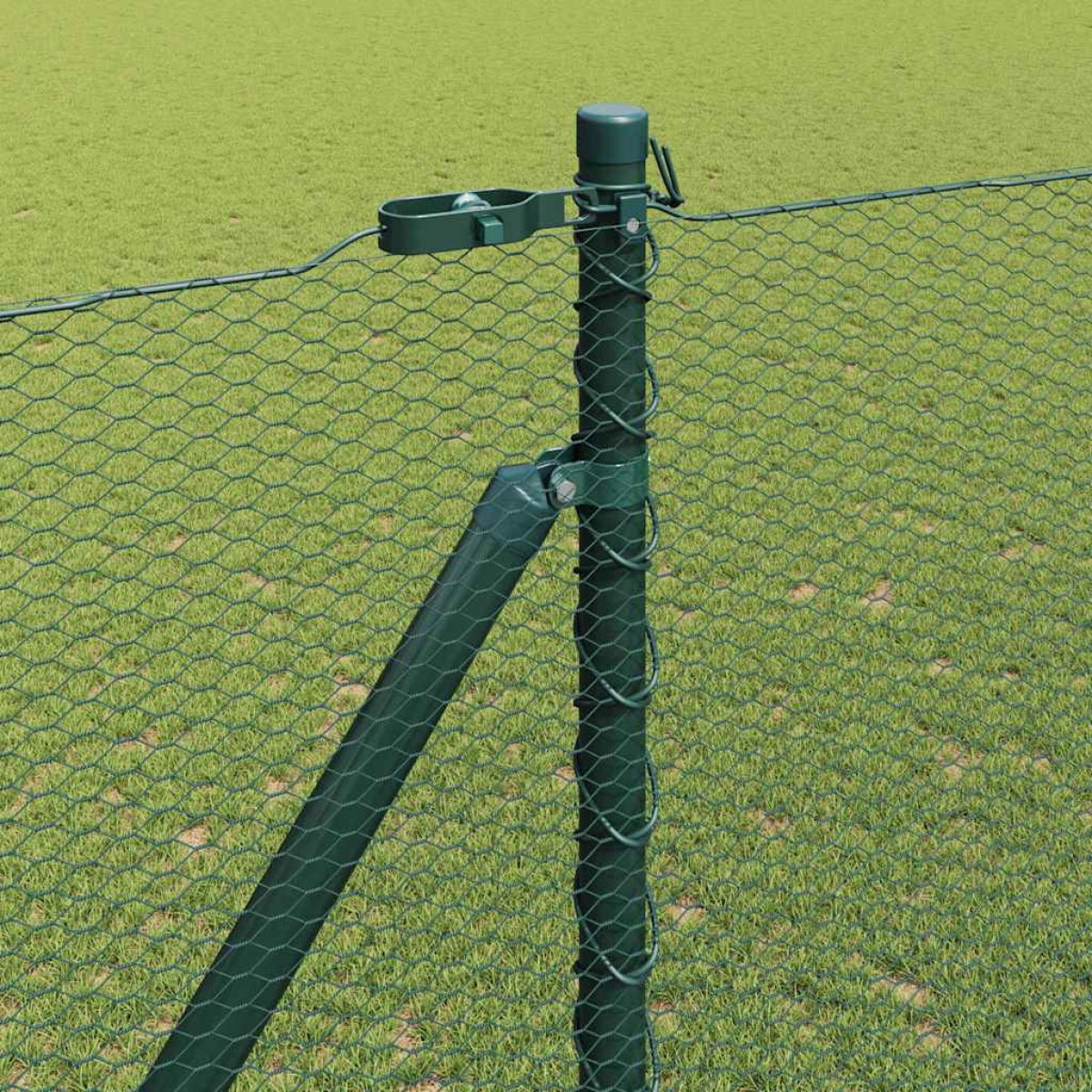vidaXL Εξαγωνική Φράχτη με Στύλο 10 x 1,6 m PVC-Επικαλυμμένο Ατσάλι