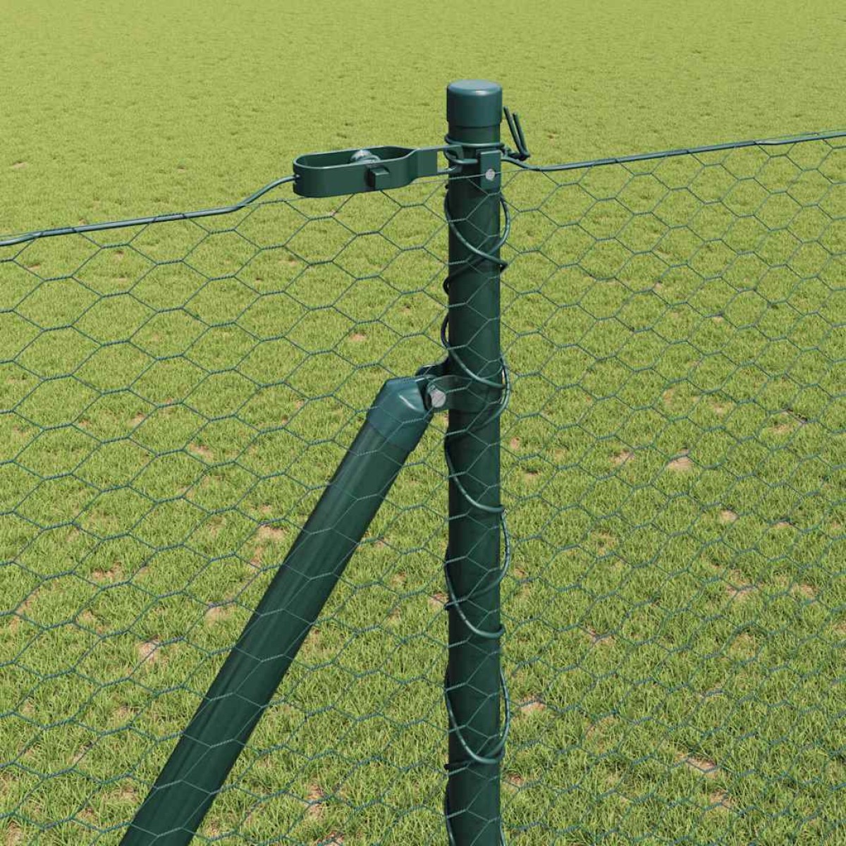 vidaXL Εξαγωνική Φράχτη με Στύλο 10 x 1,6 m PVC-Επικαλυμμένο Ατσάλι