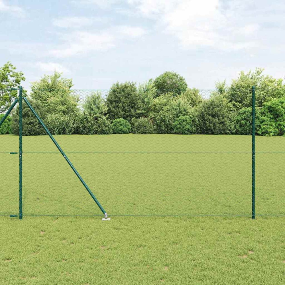 vidaXL Εξαγωνική Φράχτη με Στύλο 10 x 1,6 m PVC-Επικαλυμμένο Ατσάλι