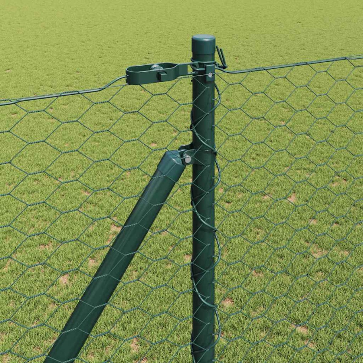 vidaXL Εξαγωνική Φράχτη με Στύλο 10 x 1,6 m PVC-Επικαλυμμένο Ατσάλι