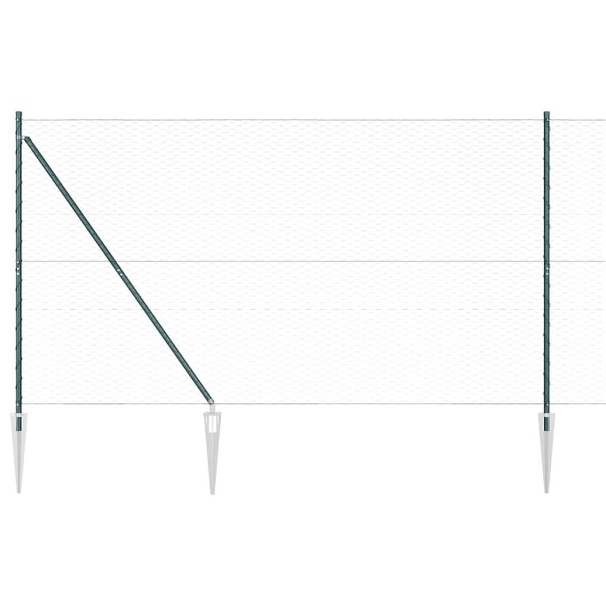 vidaXL Εξαγωνική Φράχτη με Στύλο 10 x 1,6 m PVC-Επικαλυμμένο Ατσάλι