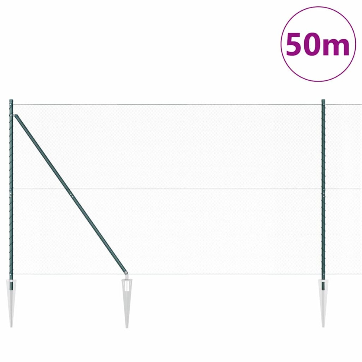vidaXL Εξαγωνική Φράχτη με Στύλο 50 x 1,5 m PVC-Επικαλυμμένο Ατσάλι
