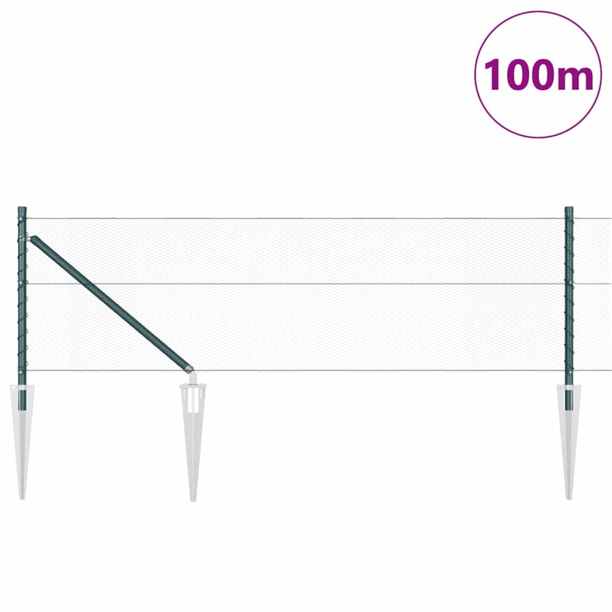 vidaXL Εξαγωνική Φράχτη με Στύλο 100 x 0,6 μ PVC-Επικαλυμμένο Ατσάλι