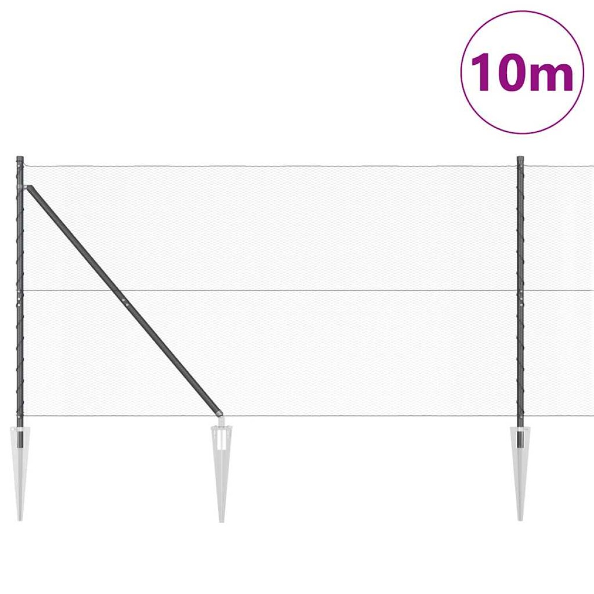 vidaXL Εξαγωνική Φράχτη με Στύλο 10 x 1,4 μ PVC-Επικαλυμμένο Ατσάλι