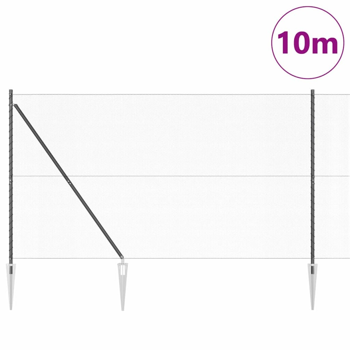 vidaXL Εξαγωνική Φράχτη με Στύλο 10 x 1,5 m PVC-Επικαλυμμένο Ατσάλι
