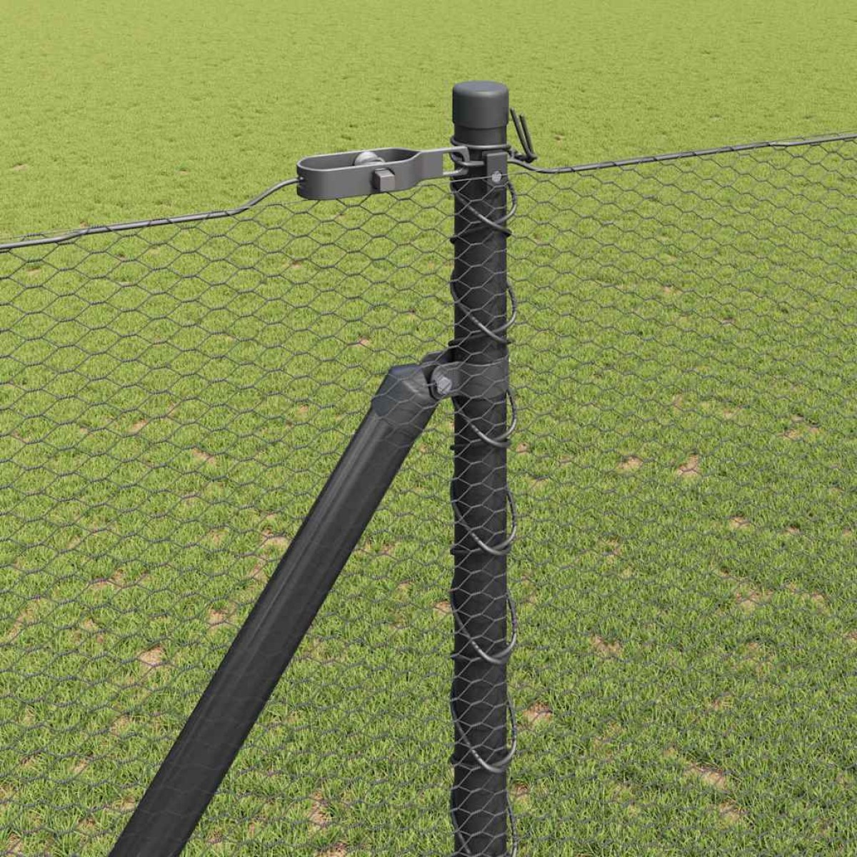 vidaXL Εξαγωνική Φράχτη με Στύλο 10 x 1,5 m PVC-Επικαλυμμένο Ατσάλι