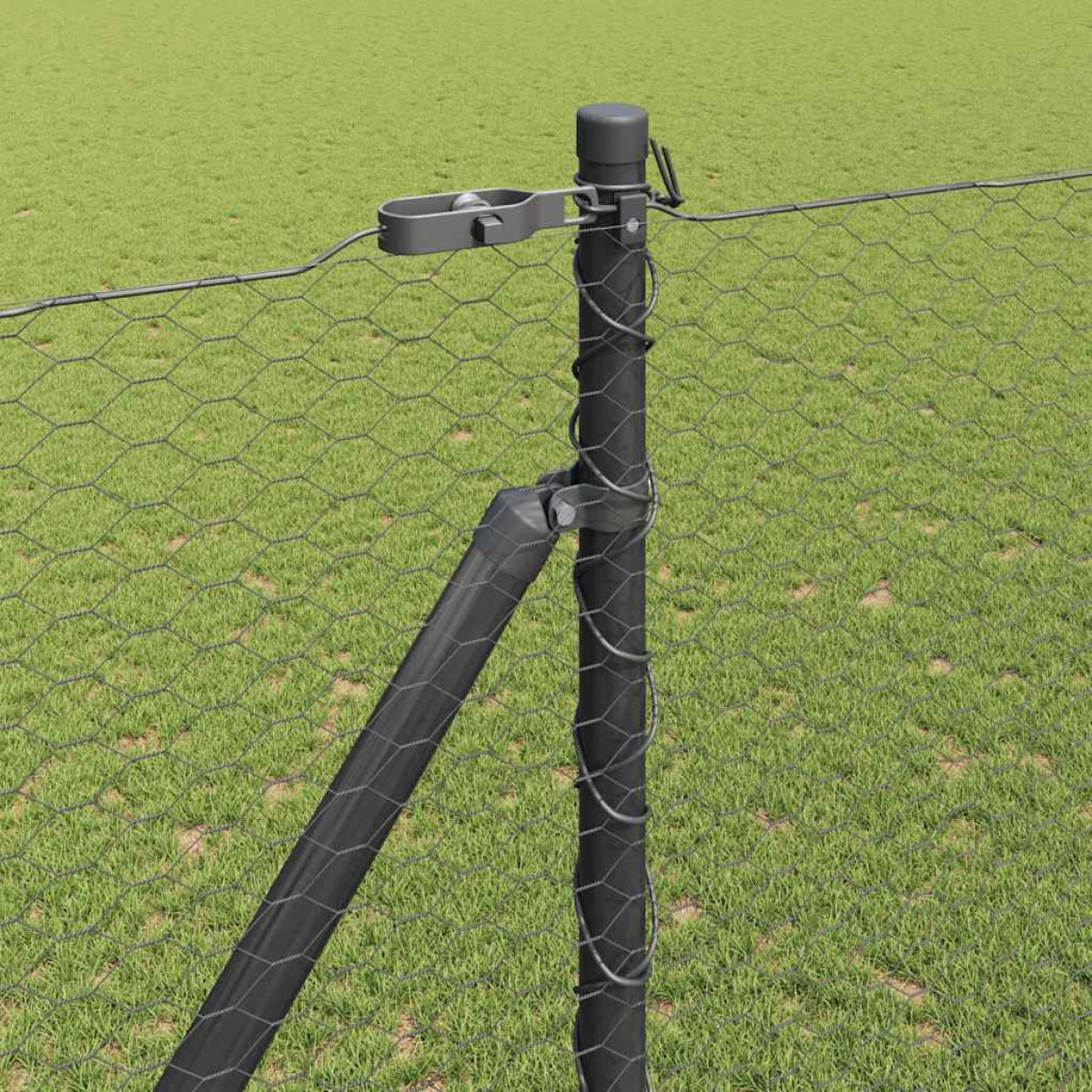 vidaXL Εξαγωνική Φράχτη με Στύλο 10 x 1,5 m PVC-Επικαλυμμένο Ατσάλι