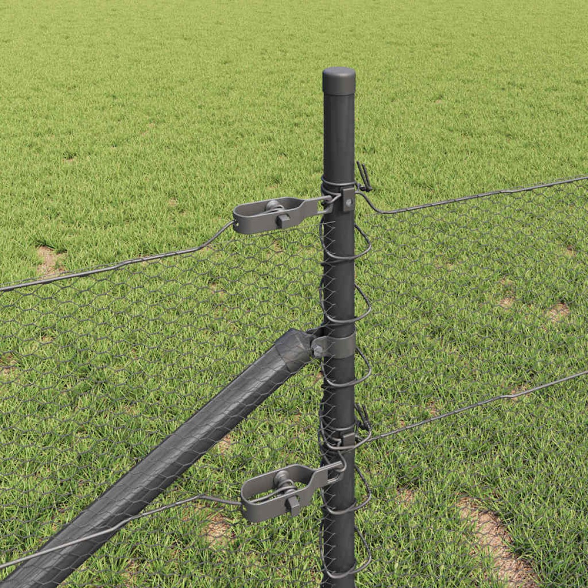vidaXL Εξαγωνική Φράχτη με Στύλο 50 x 0,8 m PVC-Επικαλυμμένο Ατσάλι