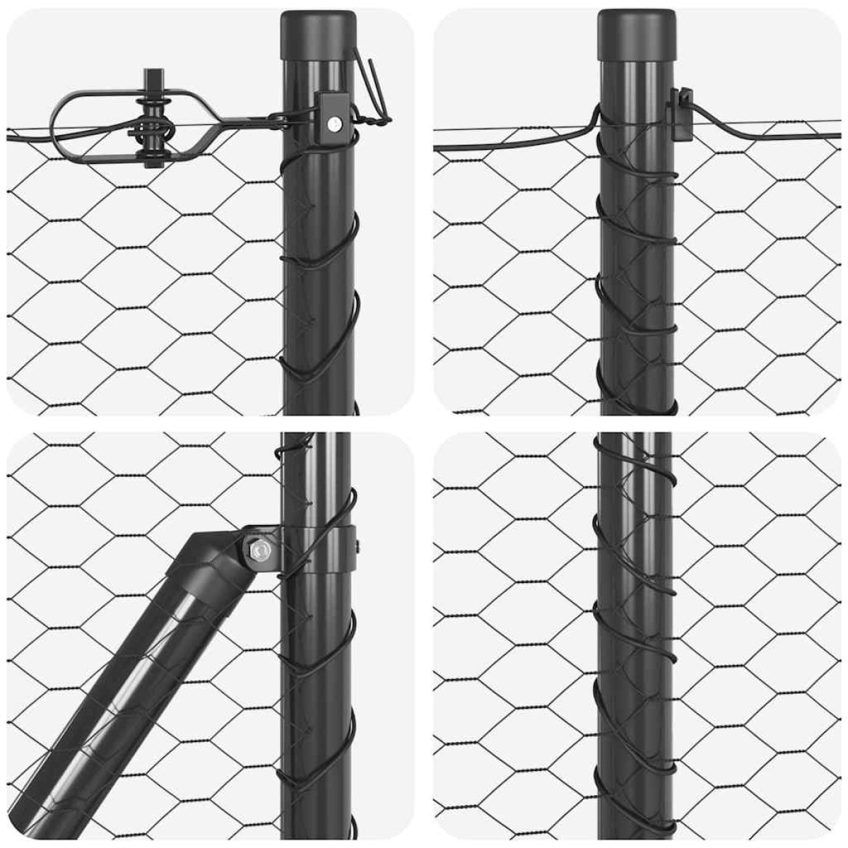 vidaXL Εξαγωνική Φράχτη με Στύλο 50 x 0,8 m PVC-Επικαλυμμένο Ατσάλι