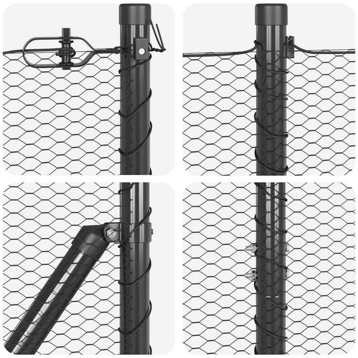 vidaXL Εξαγωνική Φράχτη με Στύλο 50 x 1,2 m PVC-Επικαλυμμένο Ατσάλι