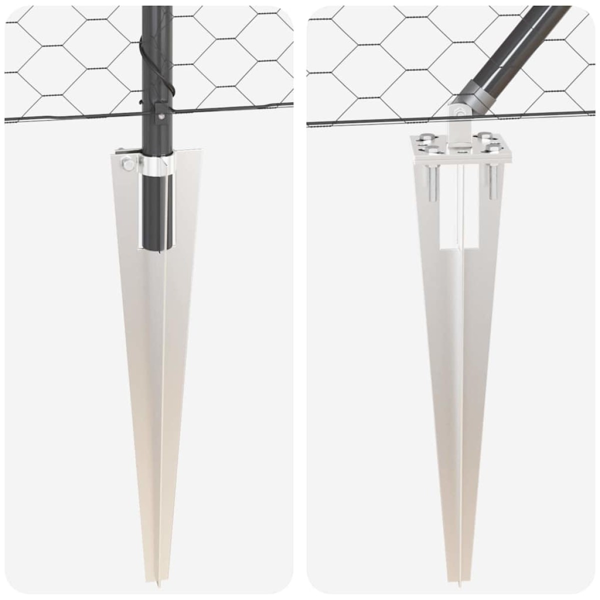 vidaXL Εξαγωνική Φράχτη με Στύλο 50 x 1,4 μ PVC-Επικαλυμμένο Ατσάλι