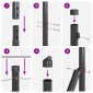 vidaXL Εξαγωνική Φράχτη με Στύλο 50 x 1,4 μ PVC-Επικαλυμμένο Ατσάλι