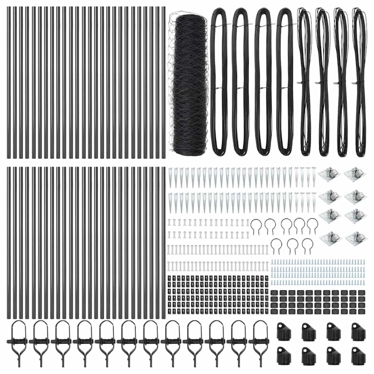 vidaXL Εξαγωνική Φράχτη με Στύλο 100 x 0,8 μ PVC-Επικαλυμμένο Ατσάλι