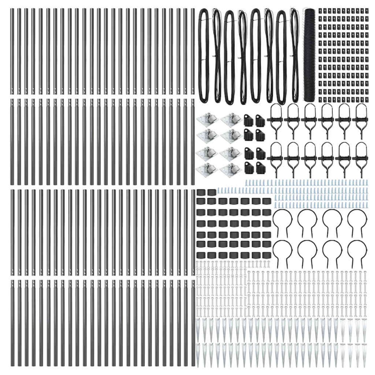 vidaXL Εξαγωνική Φράχτη με Στύλο 100 x 1,4 μ PVC-Επικαλυμμένο Ατσάλι