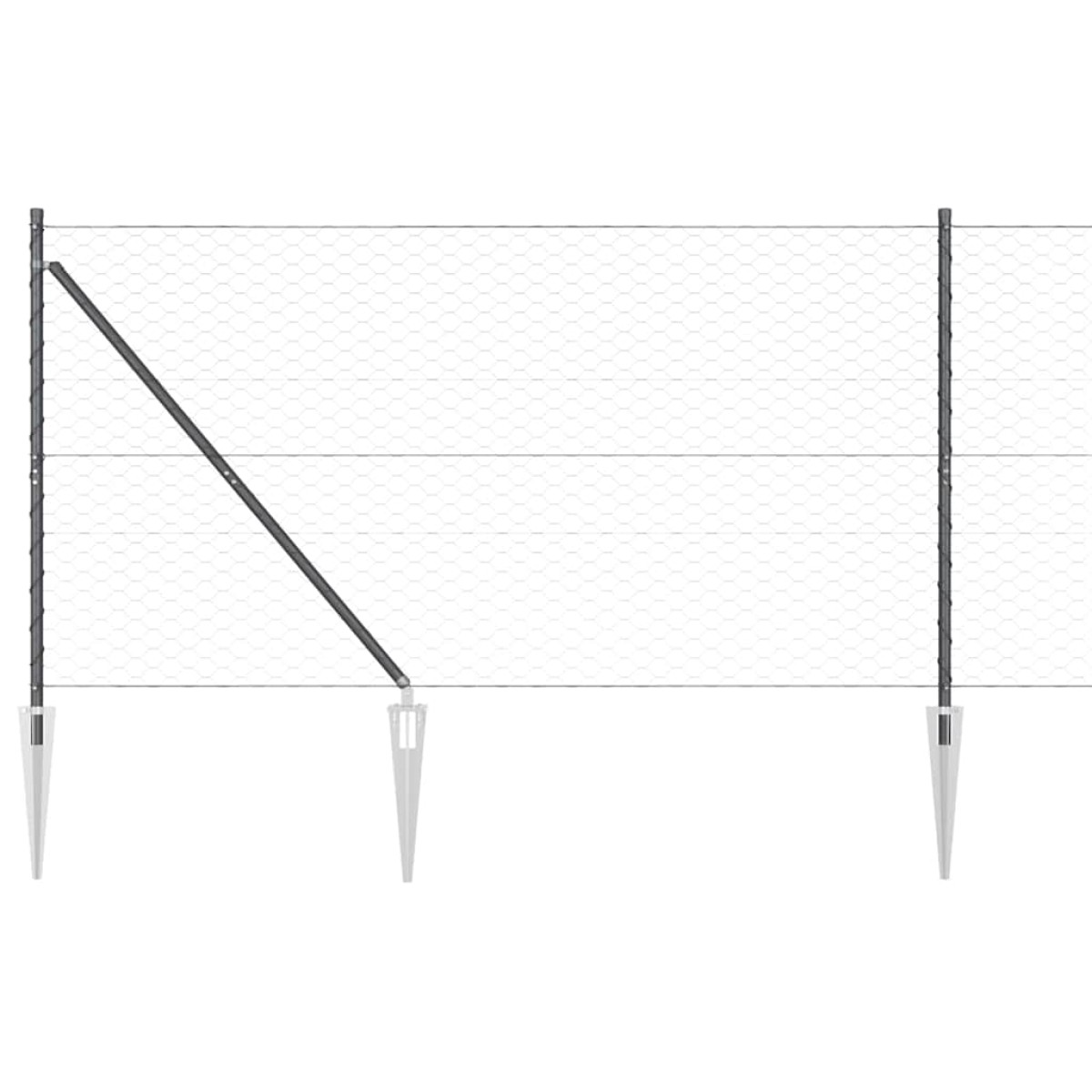 vidaXL Εξαγωνική Φράχτη με Στύλο 100 x 1,4 μ PVC-Επικαλυμμένο Ατσάλι