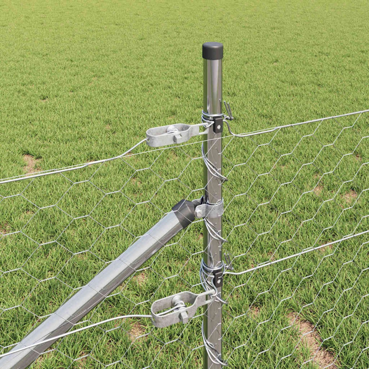 vidaXL Εξαγωνική Φράχτη με Στύλο 50 x 0,8 m Γαλβανισμένος Χάλυβας