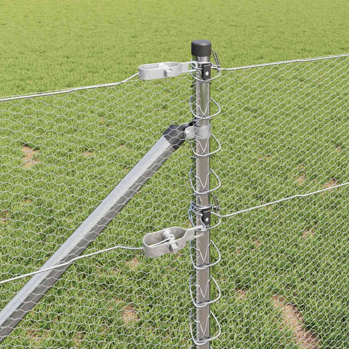 vidaXL Εξαγωνική Φράχτη με Στύλο 100 x 0,6 μ Γαλβανισμένος Χάλυβας