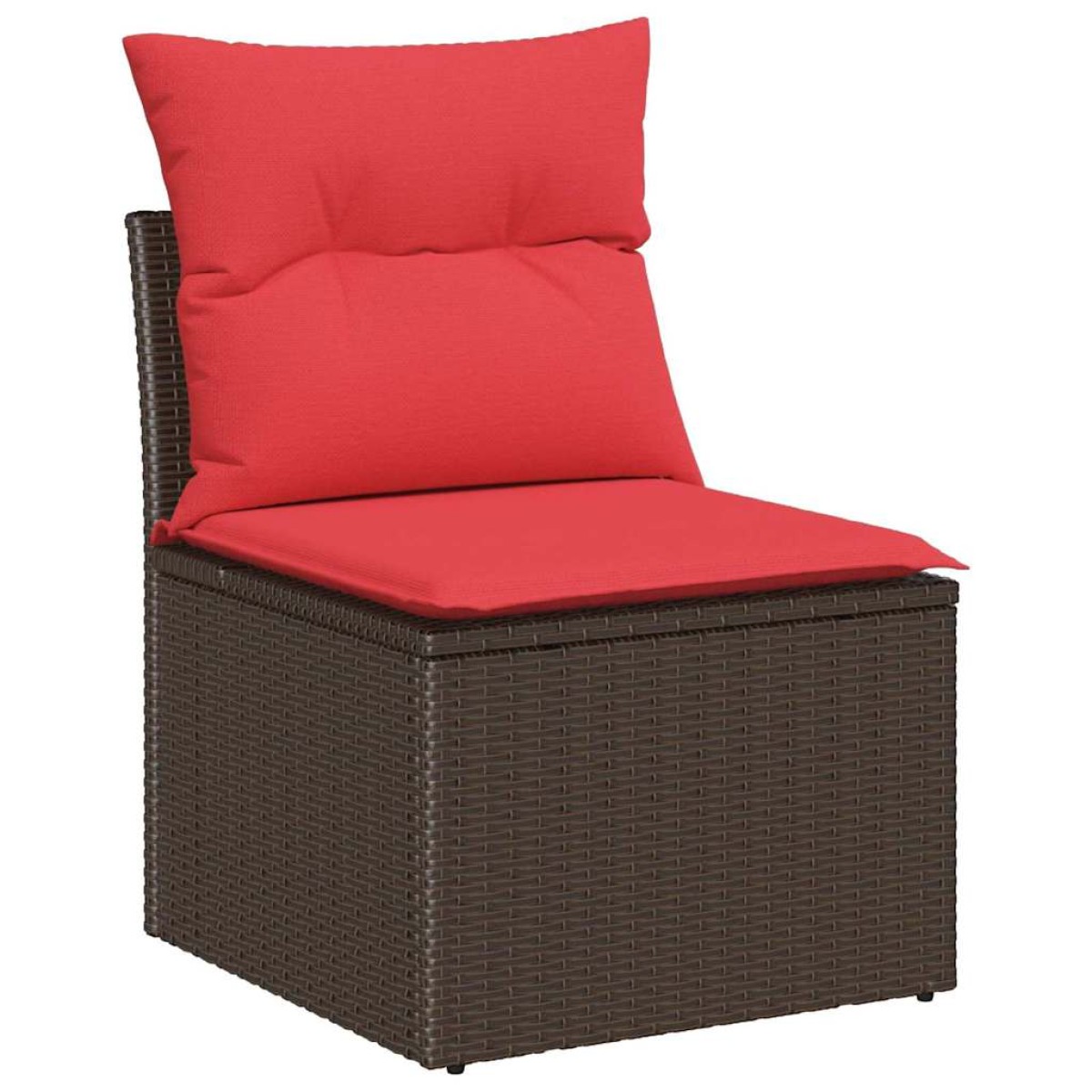 vidaXL Σετ Καναπέ Κήπου 7 τμχ. Μπέζ και Κόκκινο συνθετικό ρατάν
