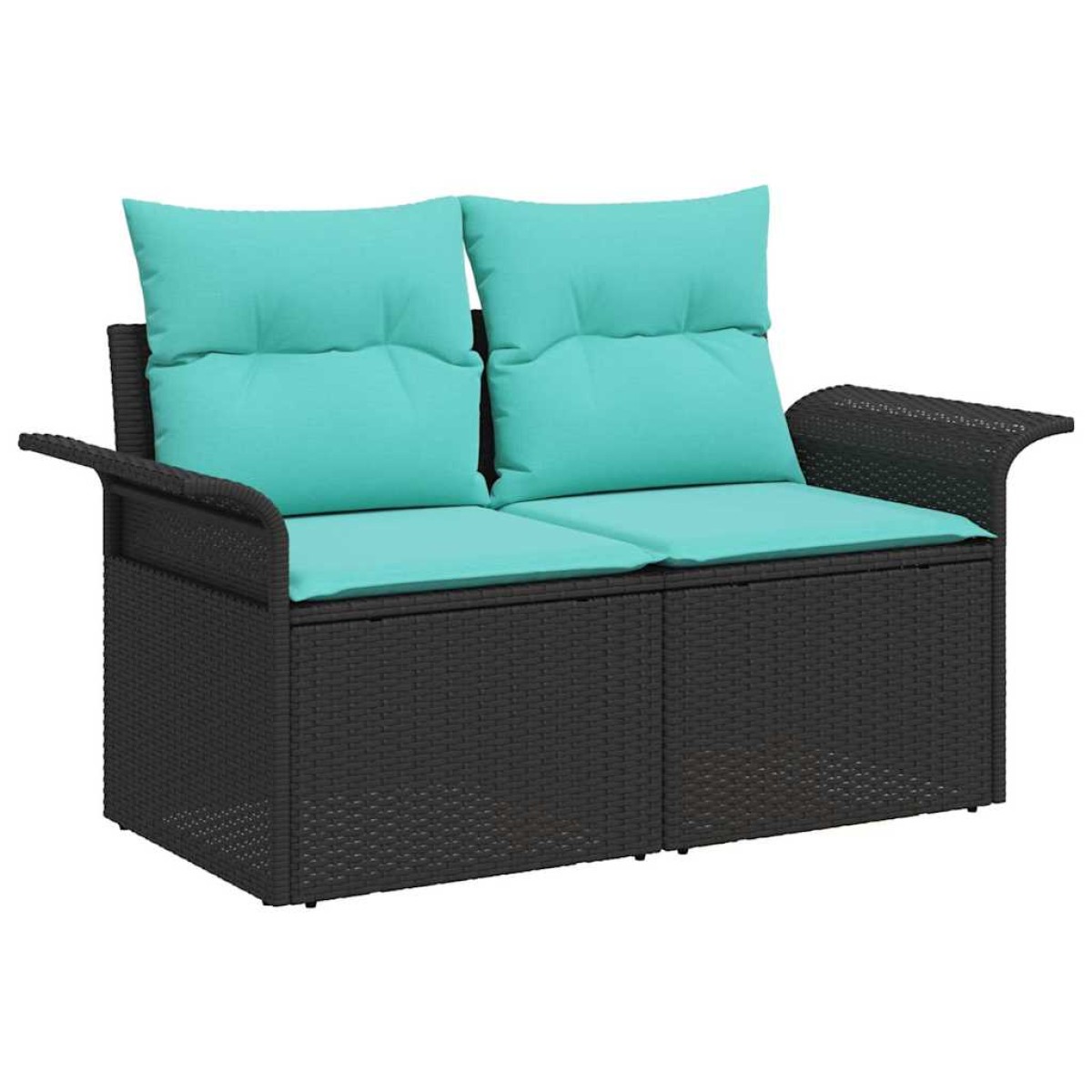 vidaXL Σετ Καναπέ Κήπου 7 τμχ. Μαύρο συνθετικό ρατάν