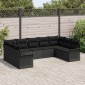 vidaXL Σετ Καναπέ Κήπου 9 τμχ. Μαύρο συνθετικό ρατάν