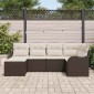 vidaXL Σετ Καναπέ Κήπου 6 τμχ. Καφέ και Λευκό συνθετικό ρατάν