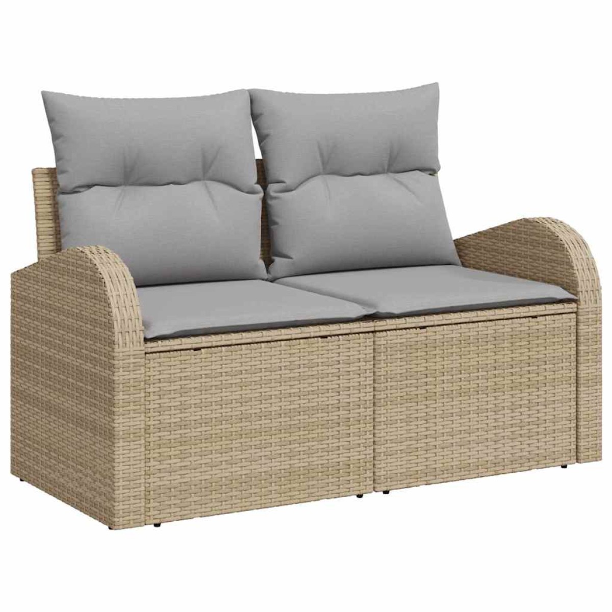 vidaXL Σετ Καναπέ Κήπου 9 τμχ. Μπέζ και Ανοιχτό Γκρι συνθετικό ρατάν