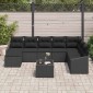vidaXL Σετ Καναπέ Κήπου 8 τμχ. Μαύρο συνθετικό ρατάν
