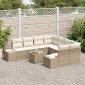 vidaXL Σετ Καναπέ Κήπου 9 τμχ. Μπεζ και Κρέμα συνθετικό ρατάν