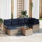 vidaXL Σετ Καναπέ Κήπου 7 τμχ. Γκρι και Navy Blue συνθετικό ρατάν