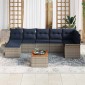 vidaXL Σετ Καναπέ Κήπου 8 τμχ. Γκρι και Navy Blue συνθετικό ρατάν