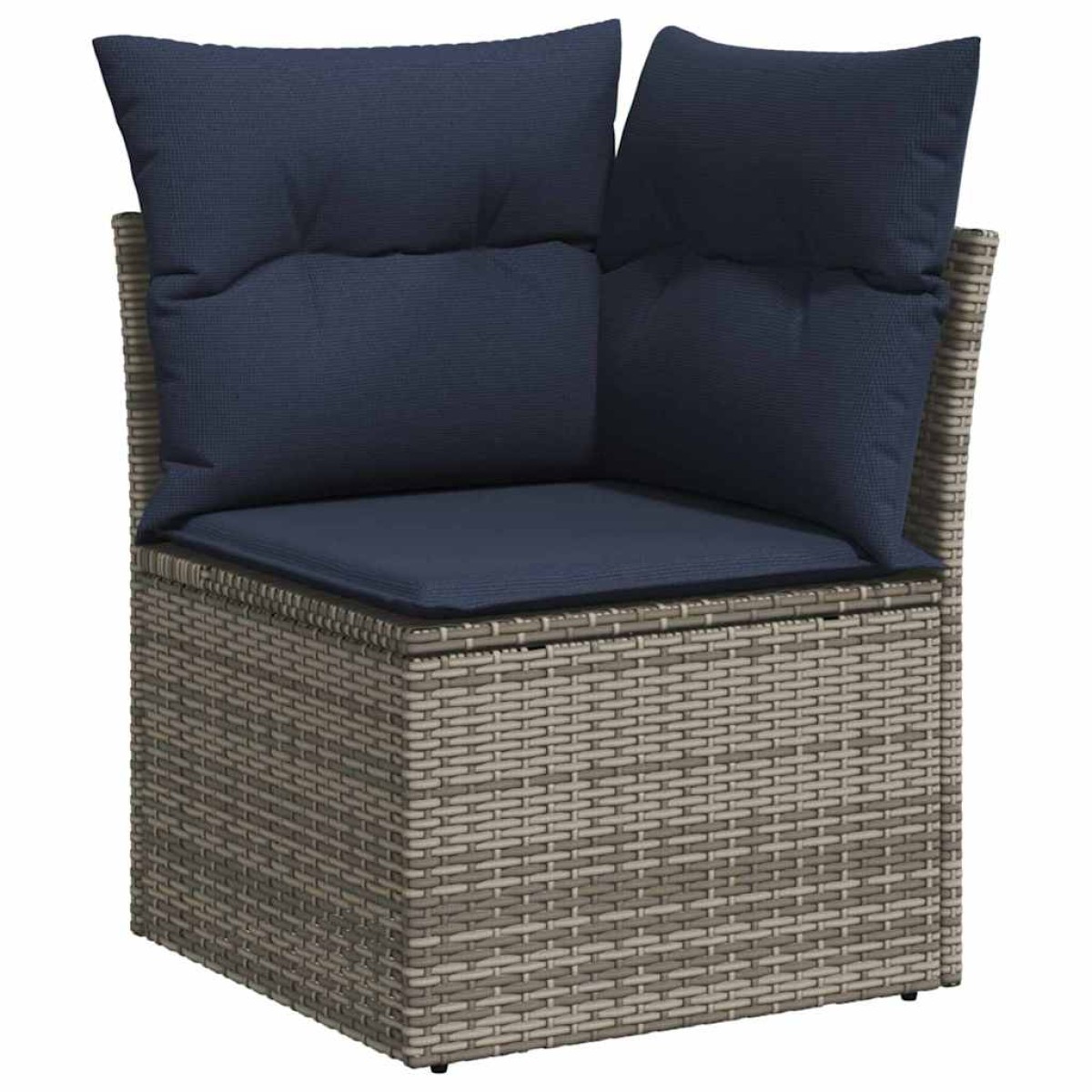 vidaXL Σετ Καναπέ Κήπου 9 τμχ. Γκρι και Navy Blue συνθετικό ρατάν