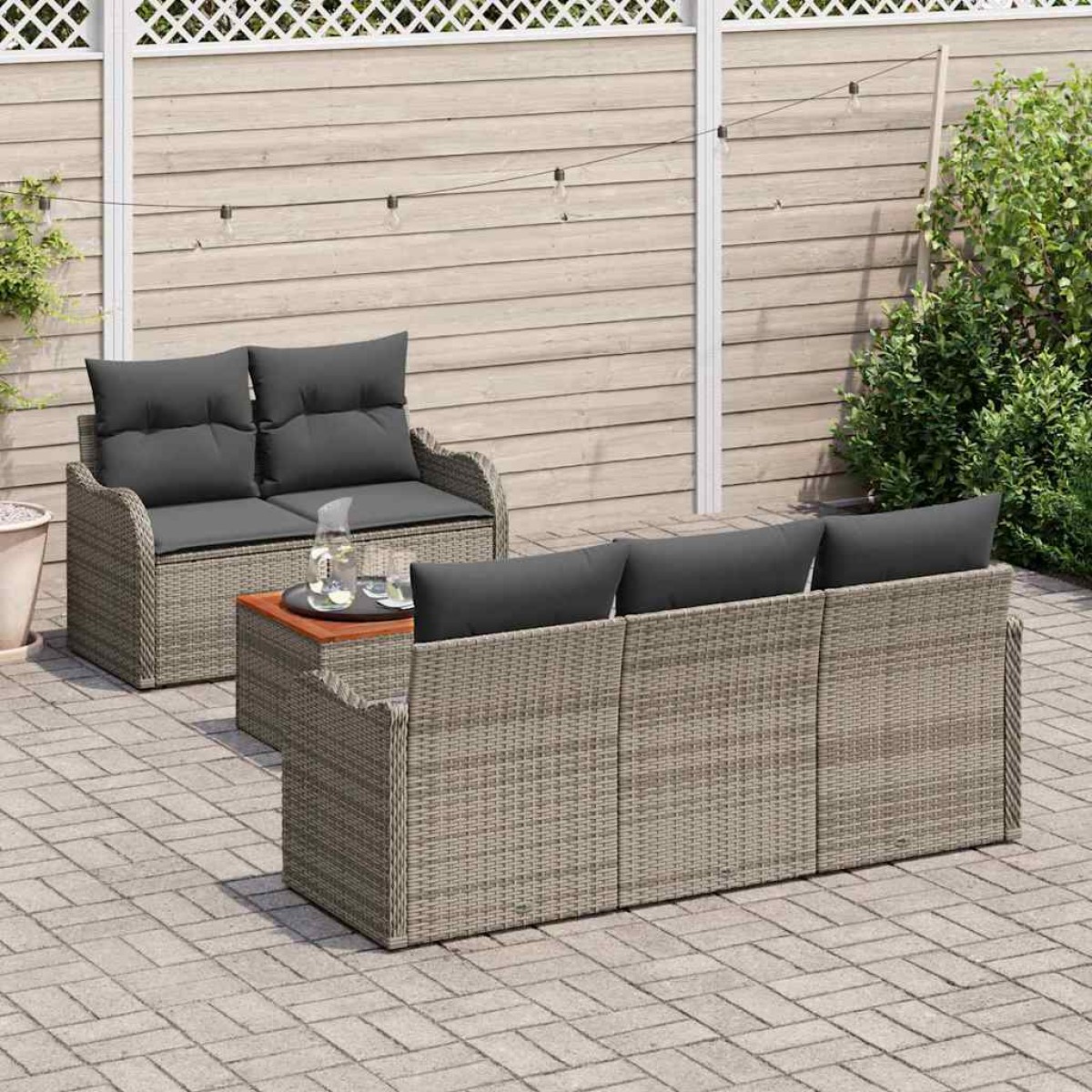 vidaXL Σετ Καναπέ Κήπου 6 τμχ. 5-Αριθμός καθισμάτων Γκρι