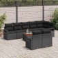 vidaXL Σετ Καναπέ Κήπου 9 τμχ. Μαύρο συνθετικό ρατάν