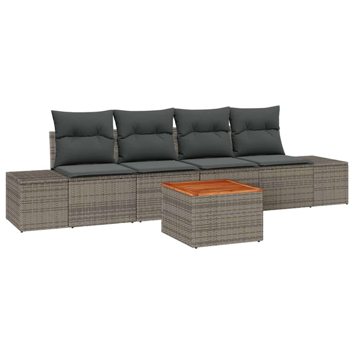 vidaXL Σετ Καναπέ Κήπου 5 τμχ. Γκρι συνθετικό ρατάν