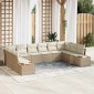 vidaXL Σετ Καναπέ Κήπου 10 τμχ. 10-Αριθμός καθισμάτων Μπεζ και Κρέμα